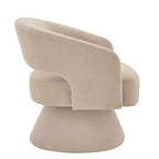 Modern Swivel Barrel Chair, Upholstered Velvet Round Accent Chairs,360 Degree Comfy Swivel Chair with Open Backrest