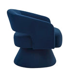Modern Swivel Barrel Chair, Upholstered Velvet Round Accent Chairs,360 Degree Comfy Swivel Chair with Open Backrest