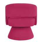 Modern Swivel Barrel Chair, Upholstered Velvet Round Accent Chairs,360 Degree Comfy Swivel Chair with Open Backrest