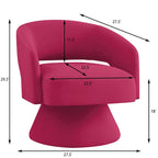 Modern Swivel Barrel Chair, Upholstered Velvet Round Accent Chairs,360 Degree Comfy Swivel Chair with Open Backrest