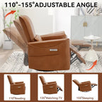 Leatheraire Swivel and Rocker Power Recliner Chair, Heavy Duty Motion Mechanism with USB and Type-C Ports