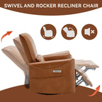 Leatheraire Swivel and Rocker Power Recliner Chair, Heavy Duty Motion Mechanism with USB and Type-C Ports