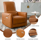 Leatheraire Swivel and Rocker Power Recliner Chair, Heavy Duty Motion Mechanism with USB and Type-C Ports