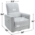 Leatheraire Swivel and Rocker Power Recliner Chair, Heavy Duty Motion Mechanism with USB and Type-C Ports