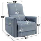 Leatheraire Swivel and Rocker Power Recliner Chair, Heavy Duty Motion Mechanism with USB and Type-C Ports