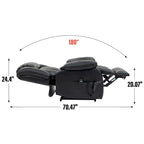 Dual Motor Infinite Position Up to 350 LBS Electric Medium size Genuine Leather Brown Power Lift Recliner Chair