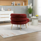 Wine Red Modern 29.1 Barrel Chair with Ottoman