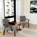 Grey 18.7 Arm Chairs with Round Table (Set of 2)