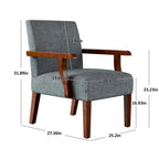 Grey 18.7 Arm Chairs with Round Table (Set of 2)