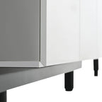 White Modern Extendable TV Stand with 3 Drawers and Shelf for TVs Up to 80