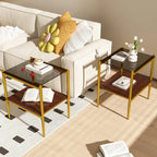 Coffee Table and End tables Set of 3, Tempered Glass Table with MDF layer, Modern Tables for Living Room , Gray Glass