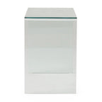 Clear 39.37 TV Stand with Open Back Design and Glass Shelf for TVs Up to 39