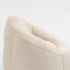 Beige Modern 40 Microfiber Accent Chair with Ottoman
