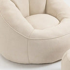 Beige Modern 40 Microfiber Accent Chair with Ottoman