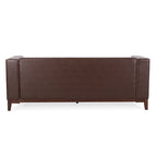 Dark Brown 80.75 Modern Button Tufted 3-Seater Sofa with Wood Legs