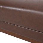Dark Brown 80.75 Modern Button Tufted 3-Seater Sofa with Wood Legs
