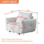 Beige 39.7 Teddy Fabric Lounge Chair with Plastic Legs