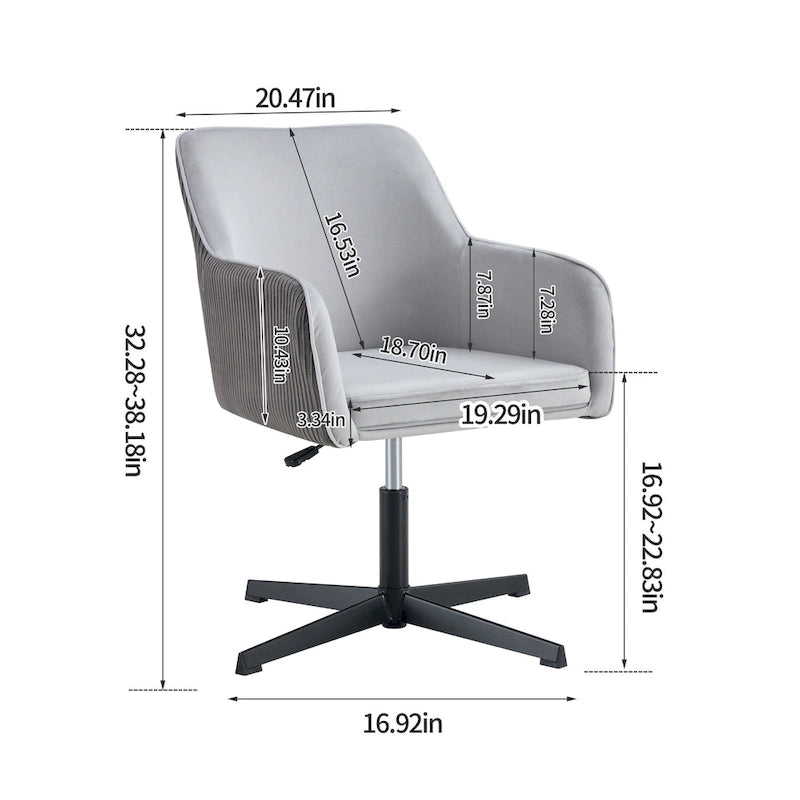 Antique Dark Grey Modern 25.6 Swivel Desk Chair