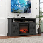58.03 Fireplace TV Stand with Electric Fireplace and Sliding Barn Doors for TVs Up to 65