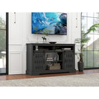 58.03 Fireplace TV Stand with Electric Fireplace and Sliding Barn Doors for TVs Up to 65
