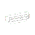 Modern Scandi 3-Door Low Profile TV Stand for TVs up to 80 Inches - Mocha