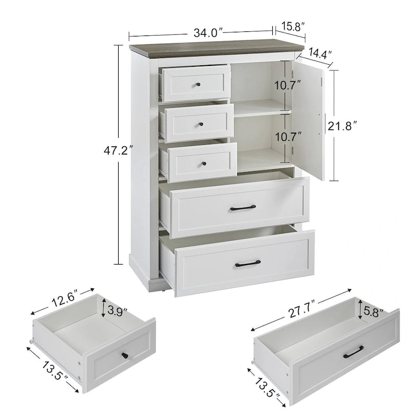 Wood Rustic Bedroom Dresser