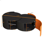Nesting Coffee Table, Round Nesting Tables and End Tables for Small Space, Modern Side Tables with Extendable Sliding Tabletop
