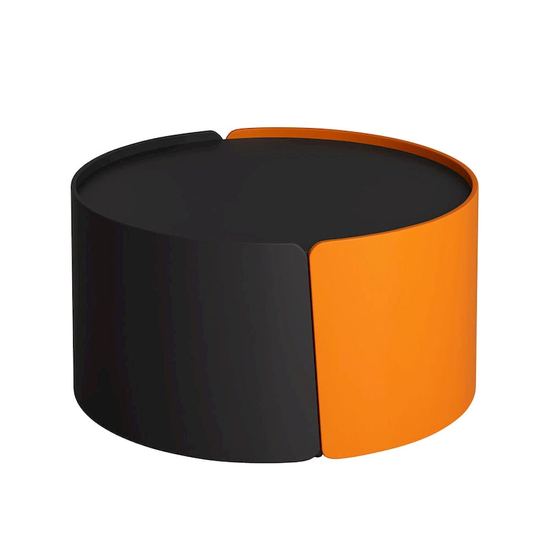 Nesting Coffee Table, Round Nesting Tables and End Tables for Small Space, Modern Side Tables with Extendable Sliding Tabletop