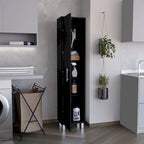 70 Tall Storage Cabinet Broom Closet with Broom Hangers,and Four Shelves