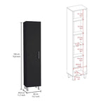 70 Tall Storage Cabinet Broom Closet with Broom Hangers,and Four Shelves