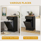 Industrial Side Table with 2 Drawers, Small End Table with Storage Shelf, Accent Sofa Table with Groove Handle and Metal Frame