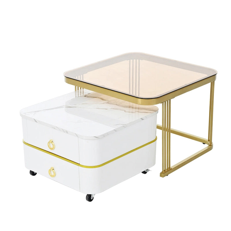 Nesting Coffee Table with Wheels