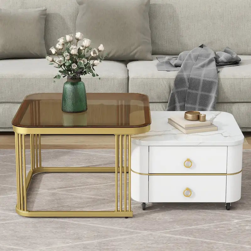 Nesting Coffee Table with Wheels