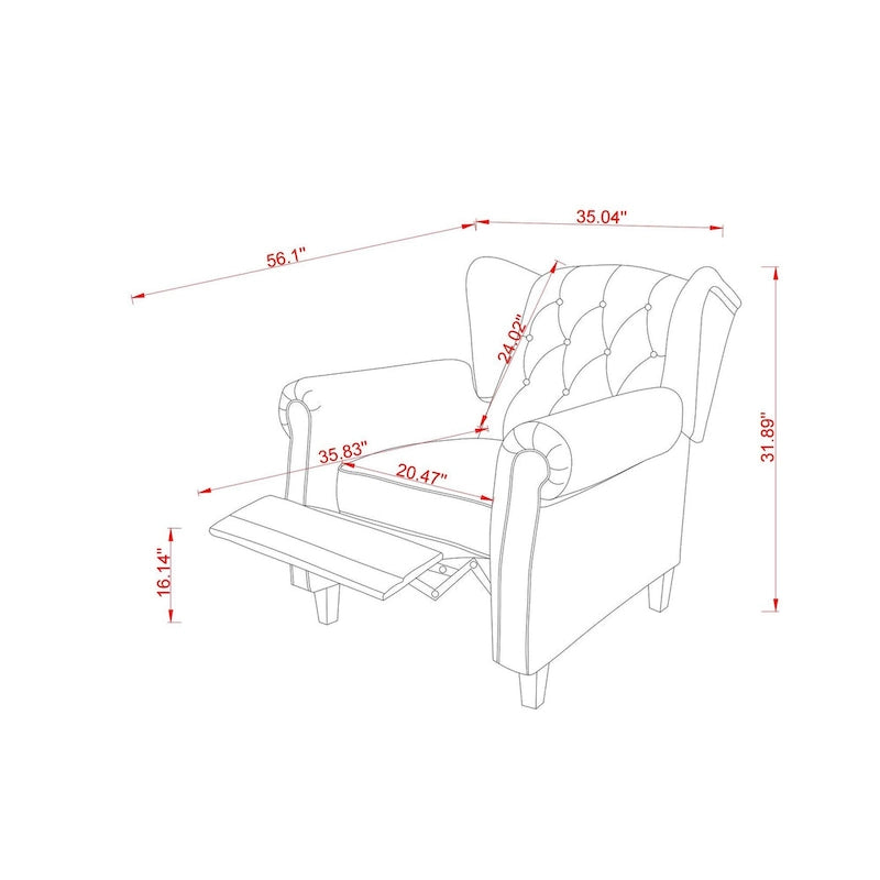 Modern Tufted Push Back Armchair