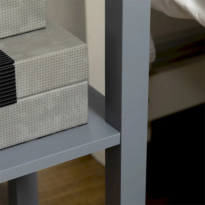 2-Tier Side Table with Drawer,Narrow End Table with Bottom Shelf