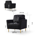 Velvet Accent Chair Living Room Chair Set of 2
