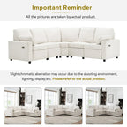 89 Power Recliner Sectional Sofa Home Theater Reclining Sofa with Two USB Ports, Two Storage Drawers for Living Room, Beige