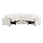 89 Power Recliner Sectional Sofa Home Theater Reclining Sofa with Two USB Ports, Two Storage Drawers for Living Room, Beige