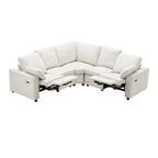 89 Power Recliner Sectional Sofa Home Theater Reclining Sofa with Two USB Ports, Two Storage Drawers for Living Room, Beige