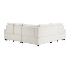 89 Power Recliner Sectional Sofa Home Theater Reclining Sofa with Two USB Ports, Two Storage Drawers for Living Room, Beige