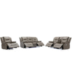 Home Theater Recliner Set Manual Recliner Chair with a LED Light Strip Two Built-in Cup Holders for Living Room,Bedroom, Black ,