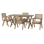Lifestorey Baywood 5-Piece Solid Wood Armchair Dining Set
