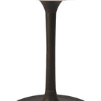 30 White And Black Rounded Marble And Iron Pedestal Base Dining Table