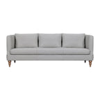 HomeRoots 85 Gray Leather Sofa With Brown Legs