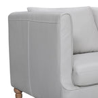 HomeRoots 85 Gray Leather Sofa With Brown Legs