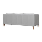 HomeRoots 85 Gray Leather Sofa With Brown Legs