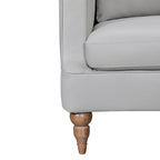 HomeRoots 85 Gray Leather Sofa With Brown Legs