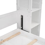 Full Size Murphy Bed Wall Bed with Shelves and LED Lights