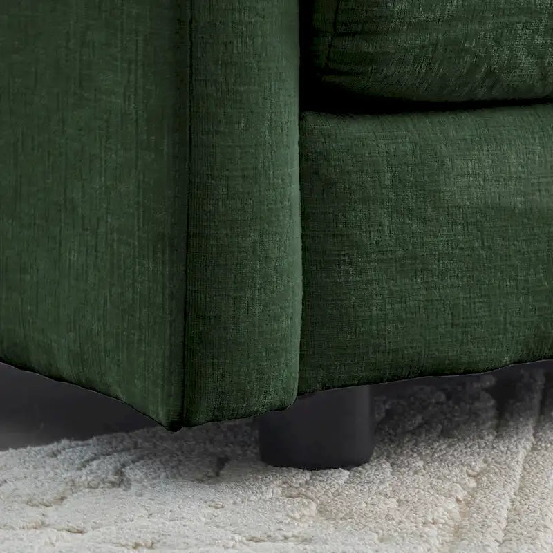 5-Piece Modular Chenille Upholstered L-Shaped Sectional Sofa with Ottoman
