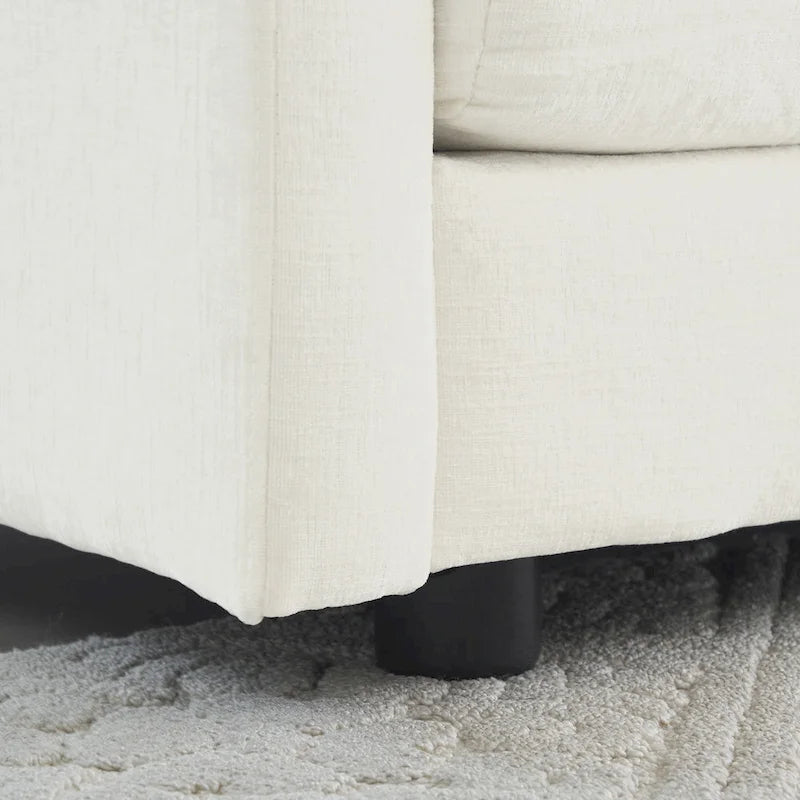 5-Piece Modular Chenille Upholstered L-Shaped Sectional Sofa with Ottoman